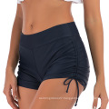 Wrinkle Fashion Design wholesale luxury designer solid color vintage swim shorts women 2021wrinkle swimwear shorts